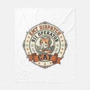 EMT Dispatch 911 Operator Cat EMT Dispatch 911 Ope Fleece Blanket