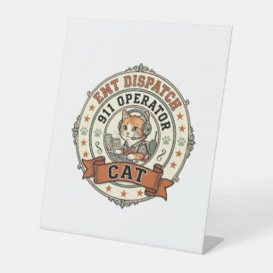 EMT Dispatch 911 Operator Cat EMT Dispatch 911 Ope Pedestal Sign