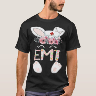 EMT Easter Nurse Floral Bunny T-Shirt