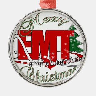 EMT Emergency Medical Technician CHRISTMAS Metal Tree Decoration
