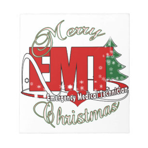EMT Emergency Medical Technician CHRISTMAS Notepad