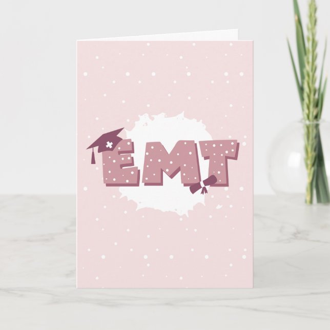 EMT Emergency Medical Technician Graduation Card (Front)