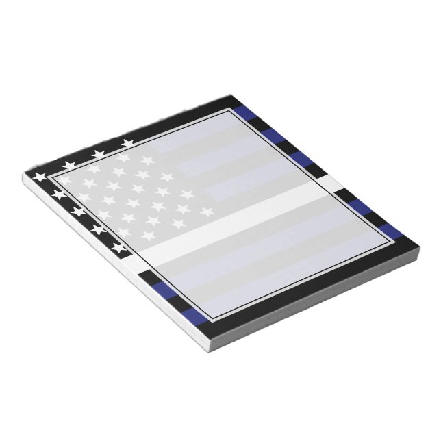 EMT EMS Paramedic Thin White Line USA Flag Notepad (Angled)