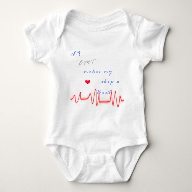 EMT heart beat Baby Bodysuit (Front)