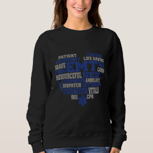 Emt Heart Subway Paramedic Present National Ems We Sweatshirt