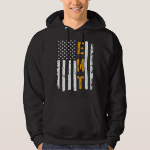 EMT Job American Flag Emergency Medical Technician Hoodie