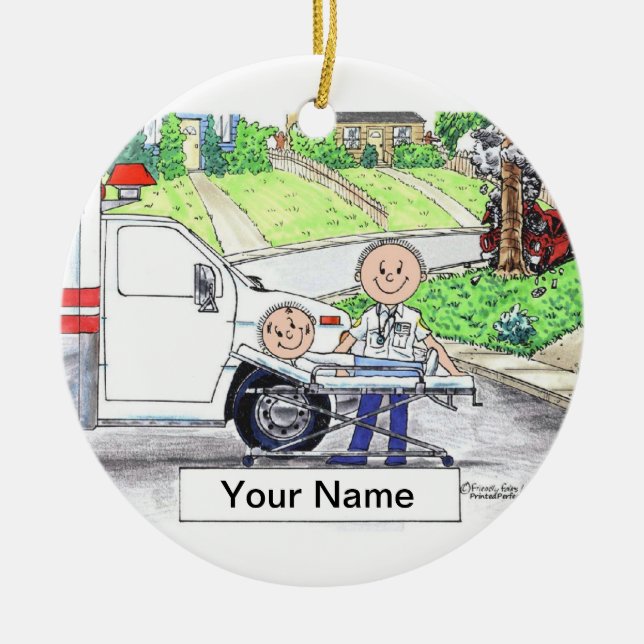 EMT - Male Ceramic Tree Decoration (Front)