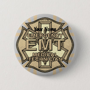 EMT Maltese Cross  pin button