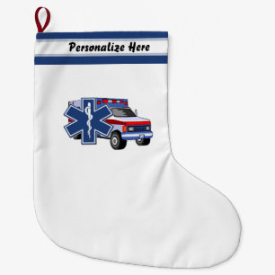 EMT Paramedic EMS Ambulance Large Christmas Stocking