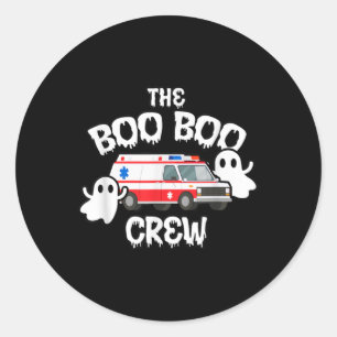 EMT Paramedic EMS Boo Boo Crew Ambulance Ghost Hal Classic Round Sticker
