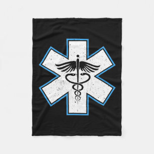 Emt Paramedic Star - Caduceus Ems First Responder  Fleece Blanket