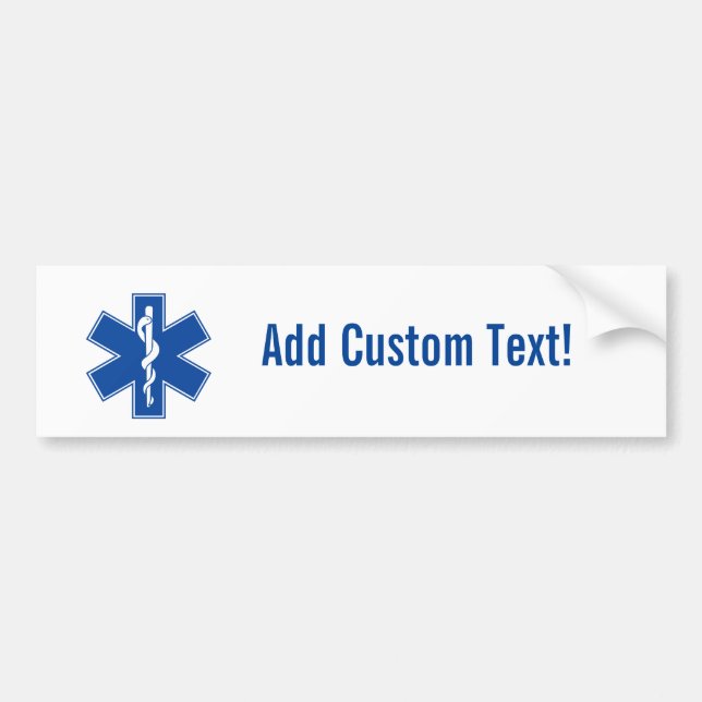 EMT Paramedic Symbol Custom Bumper Sticker (Front)