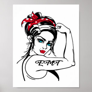 EMT Rosie The Riveter Pin Up Poster