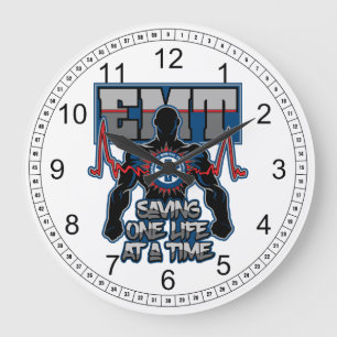 EMT Saving One Live at a Time Large Clock