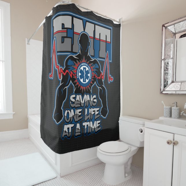 EMT Saving One Live at a Time Shower Curtain (In Situ)