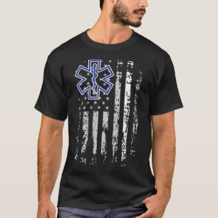 Emt Shirt Ems Paramedic Thin White Line Two-Sided