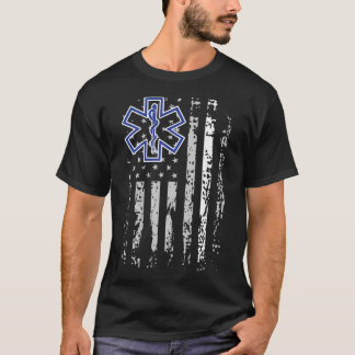 Emt Shirt Ems Paramedic Thin White Line Two-Sided 