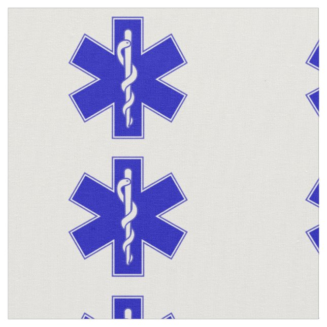 EMT Star of Life Fabric (Close Up)