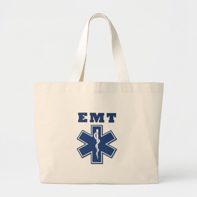 EMT Star of Life Large Tote Bag (Front)