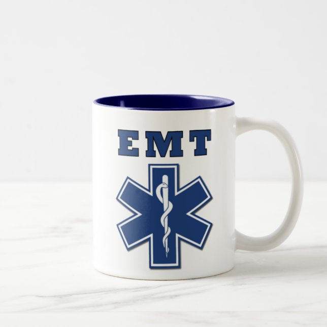 EMT Star of Life Two-Tone Coffee Mug (Right)