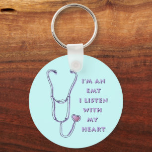 EMT Stethoscope Heart keychain