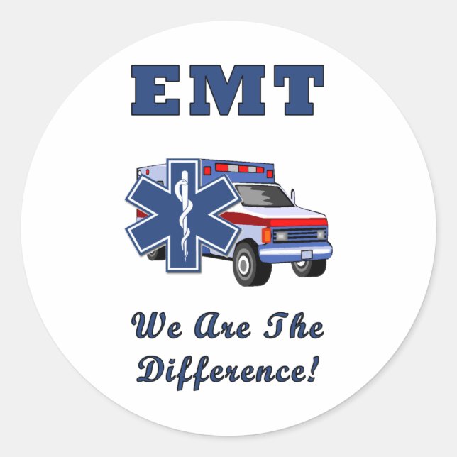 EMT We Are The Difference Classic Round Sticker (Front)