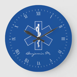 EMT Worker Personal Name Large Clock