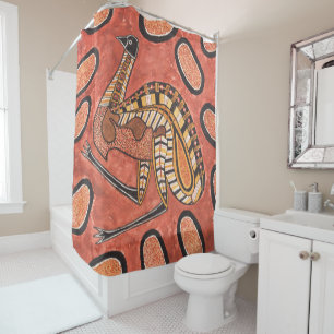 Emu Aboriginal Art Painting Shower Curtain