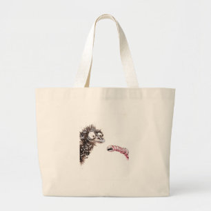 Emu and Worm Large Tote Bag