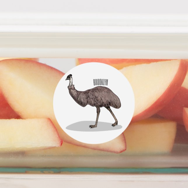 Emu bird cartoon illustration  (Affixed)