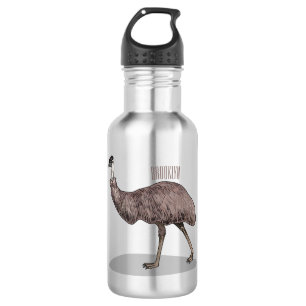 Emu bird cartoon illustration 532 ml water bottle