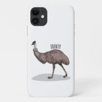 Emu bird cartoon illustration 
