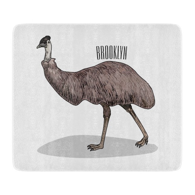 Emu bird cartoon illustration  cutting board (Front)