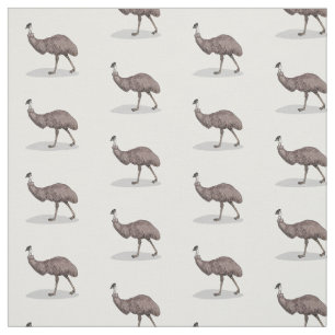 Emu bird cartoon illustration  fabric
