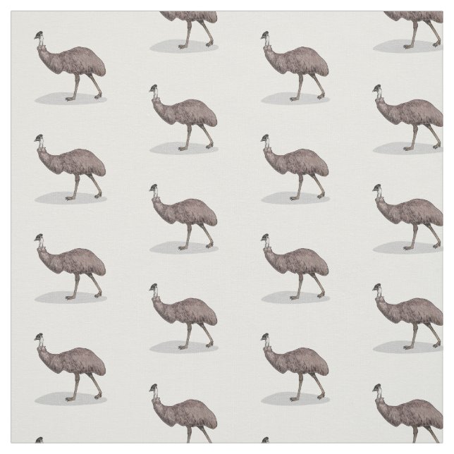 Emu bird cartoon illustration  fabric (Swatch)