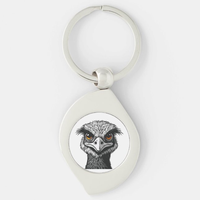 Emu bird head key ring (Front)