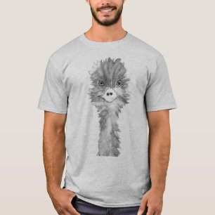 Emu Birds Funny Humour Ostrich Emo Animal grey  T-Shirt