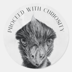 Emu Envelope Seal Sticker   Proceed With Curiosity
