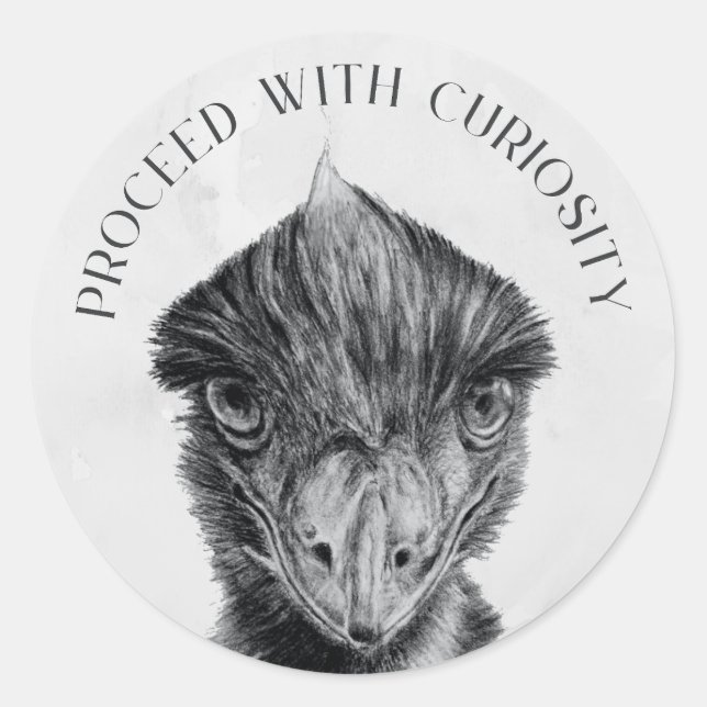 Emu Envelope Seal Sticker | Proceed With Curiosity (Front)