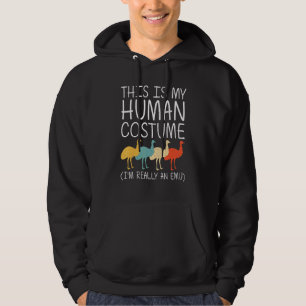 Emu Halloween Human Costume Ostrich Bird Rhea Easy Hoodie