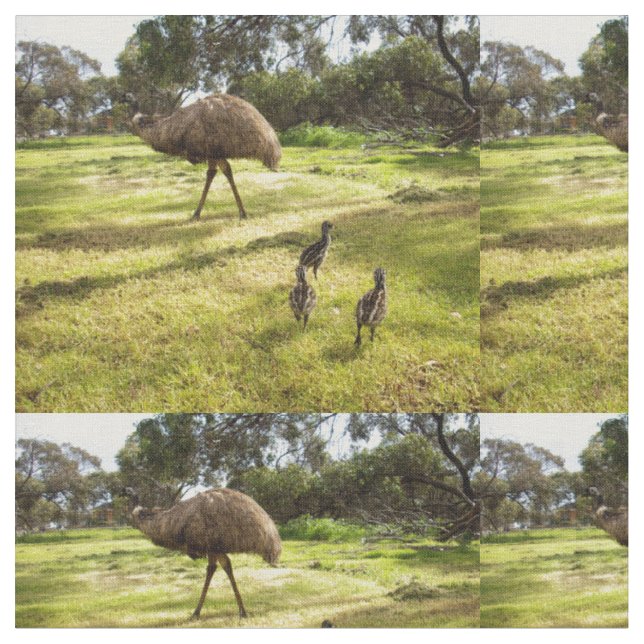 Emu Neighborhood Watch, Fabric (Close Up)