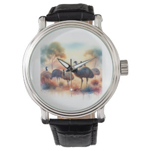 Emu Painting 040624AREF122 - Watercolor Watch