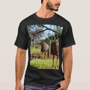 Emu Parents With Their Many Chicks, T-Shirt