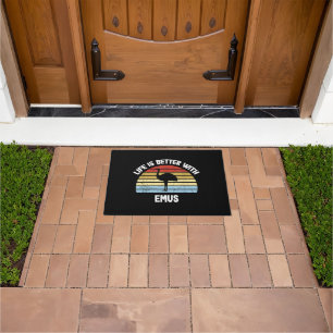 Emu with German Text Das Leben ist besser  Doormat