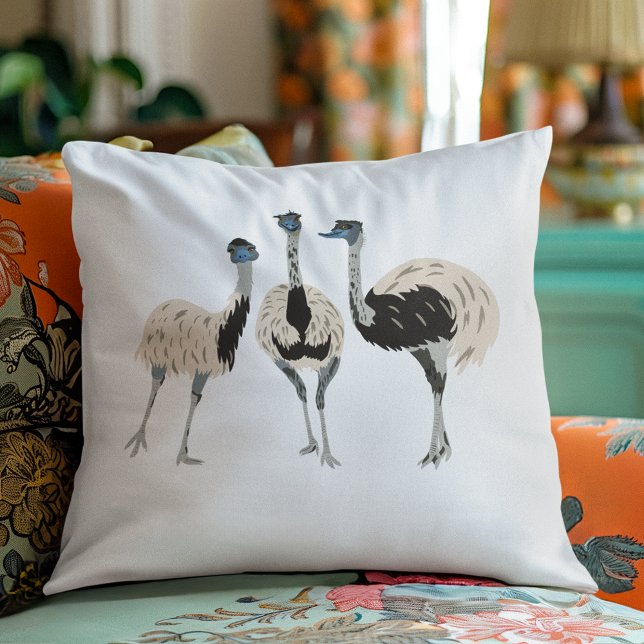 Emus Bird Lovers Illustrated Cushion (Creator Uploaded)