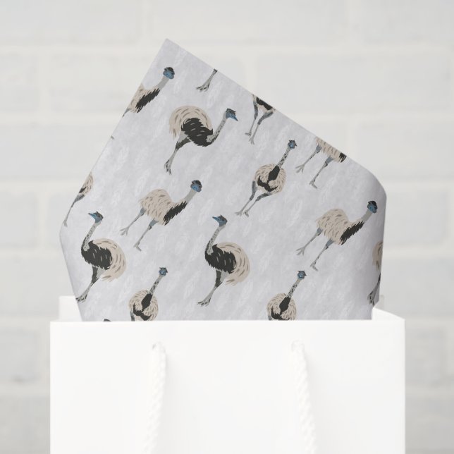 Emus Bird Lovers Patterned Tissue Paper (Gift Bag)