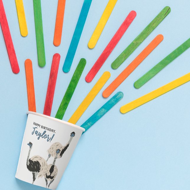 Emus Bird Lovers Personalised Party Paper Cups (Creator Uploaded)