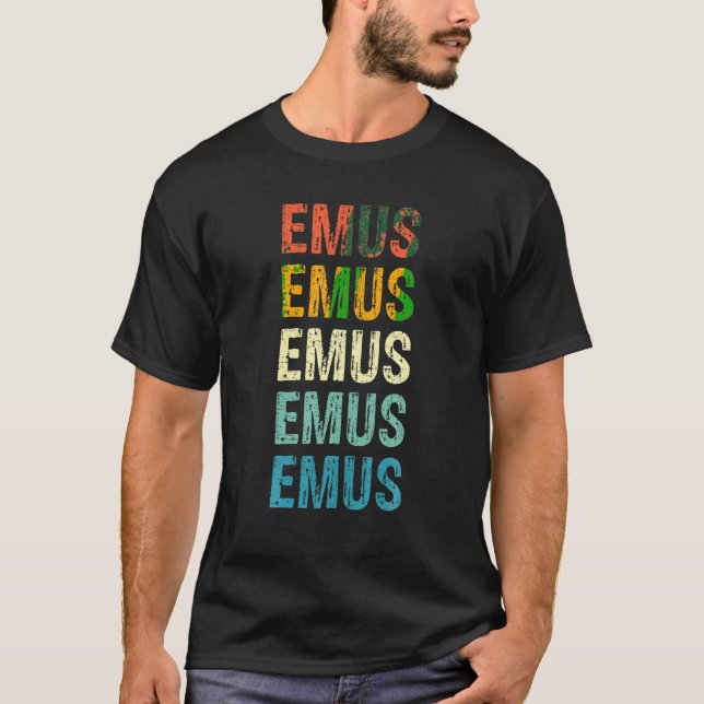 Emus Retro Vintage T Shirt (Front)