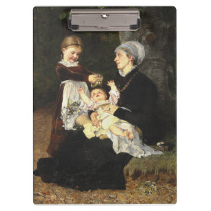 En Ammes Besøg - Bertha Wegmann Fine Art Clipboard