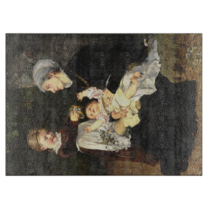 En Ammes Besøg - Bertha Wegmann Fine Art Cutting Board